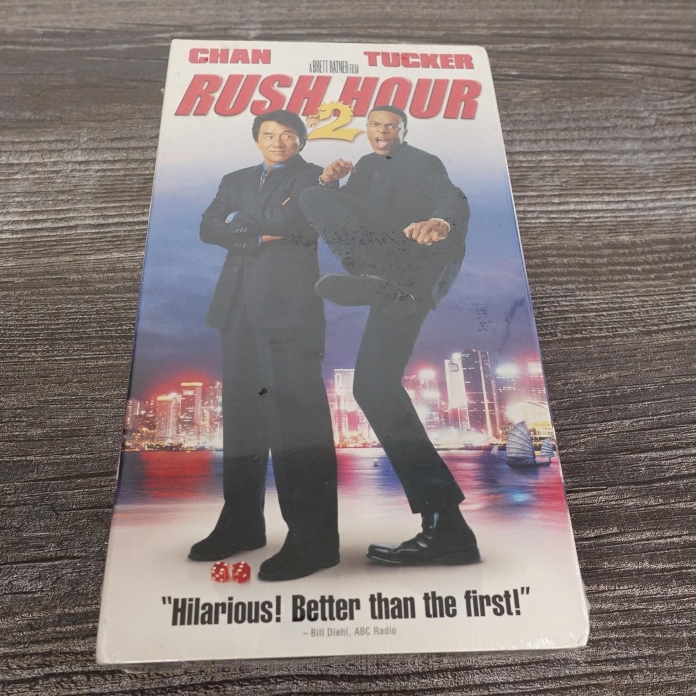 Sealed Vintage Rush Hour 2 VHS Tape New Line Cinema Color 91 Min Action USA 2001